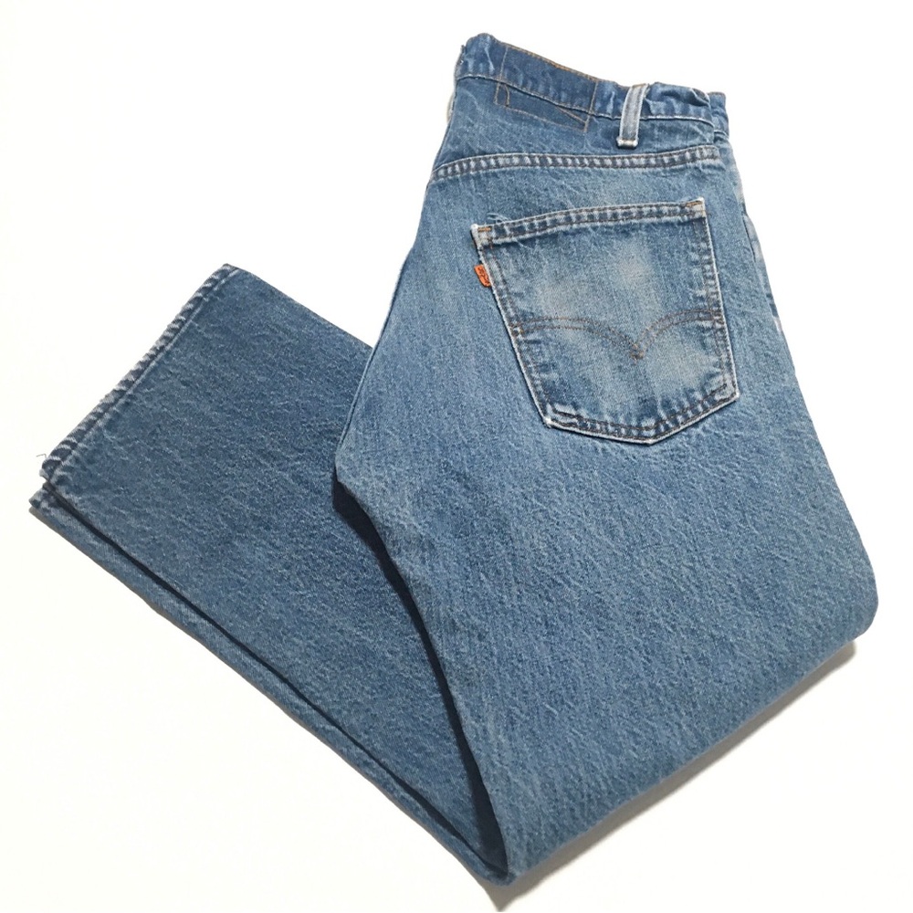 1980s LEVIS ORANGE TAB Distressed Vintage Denim // Size 32”